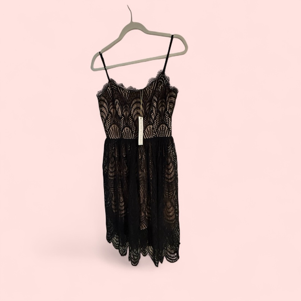 Dress the Population Black Lace Midi Dress